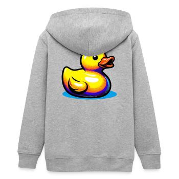 Ente Ente Ente Ente Ente - Teenager Organic Kapuzenjacke Mini Cultivator von Stanley/Stella - Grau meliert - Hinten - AI Model Teenager Male light (155cm)