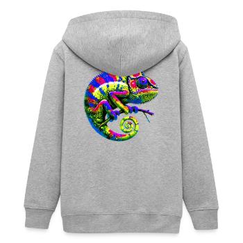 Caméléon - Veste à capuche ado bio Stanley/Stella - gris chiné - Dos - AI Model Teenager Male light (155cm)