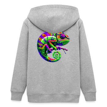 Caméléon - Veste à capuche ado bio Stanley/Stella - gris chiné - Dos - AI Model Teenager Male light (155cm)