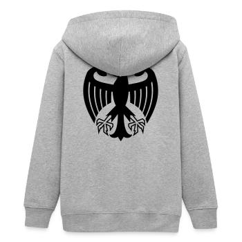 Deutschland Adler - Teenager Organic Kapuzenjacke Mini Cultivator von Stanley/Stella - Grau meliert - Hinten - AI Model Teenager Male light (155cm)
