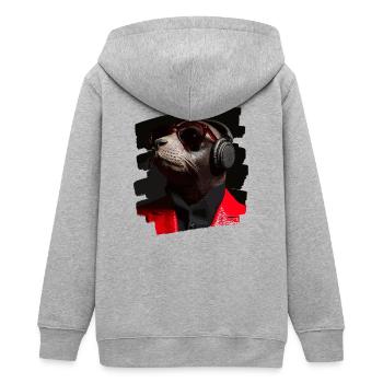 Robbe - Teenager Organic Kapuzenjacke Mini Cultivator von Stanley/Stella - Grau meliert - Hinten - AI Model Teenager Male light (155cm)