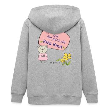 Kita Kind - Veste à capuche ado bio Stanley/Stella - gris chiné - Dos - AI Model Teenager Male light (155cm)