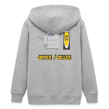Copy and paste - Teens Organic Zip-up Hoodie by Stanley/Stella - heather grey - Back - AI Model Teenager Male light (155cm)