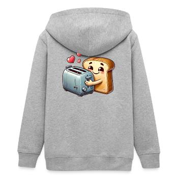 Toast Bread Loves Grille-pain - Veste à capuche ado bio Stanley/Stella - gris chiné - Dos - AI Model Teenager Male light (155cm)