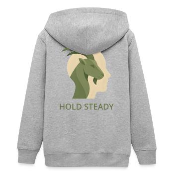 Hold Steady - Teenager Organic Kapuzenjacke Mini Cultivator von Stanley/Stella - Grau meliert - Hinten - AI Model Teenager Male light (155cm)