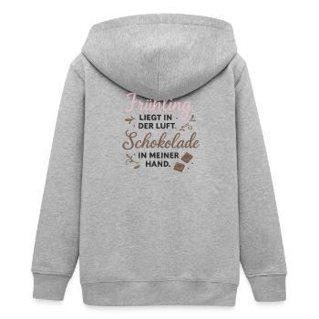Spring in the air, chocolate in hand - Teens Organic Zip-up Hoodie by Stanley/Stella - heather grey - Back - AI Model Teenager Male light (155cm)