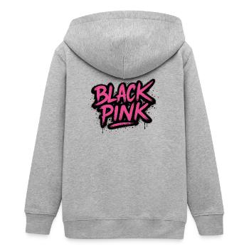 Pink Graffiti Kontrast - Teenager Organic Kapuzenjacke Mini Cultivator von Stanley/Stella - Grau meliert - Hinten - AI Model Teenager Male light (155cm)