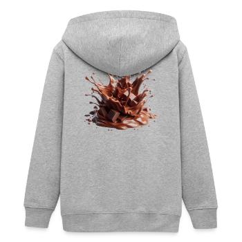 Schokoladeneruption - Teenager Organic Kapuzenjacke Mini Cultivator von Stanley/Stella - Grau meliert - Hinten - AI Model Teenager Male light (155cm)