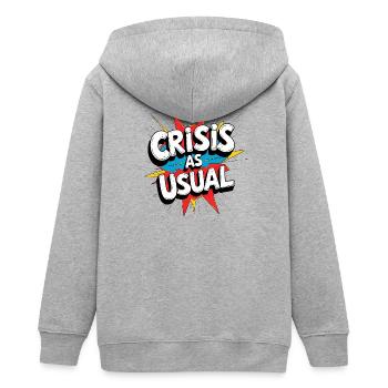 Crisis as Usual - Teenager Organic Kapuzenjacke Mini Cultivator von Stanley/Stella - Grau meliert - Hinten - AI Model Teenager Male light (155cm)