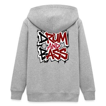 Drum and bass - Veste à capuche ado bio Stanley/Stella - gris chiné - Dos - AI Model Teenager Male light (155cm)