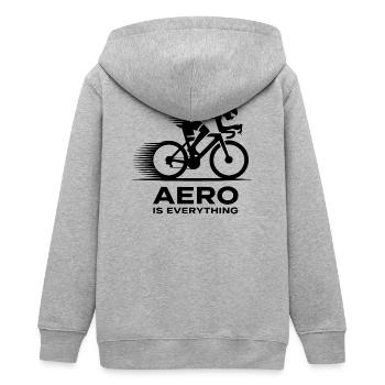 Aero Cyclist Silhouette Geschenk - Teenager Organic Kapuzenjacke Mini Cultivator von Stanley/Stella - Grau meliert - Hinten - AI Model Teenager Male light (155cm)