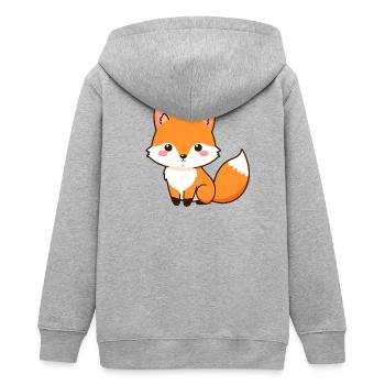 Fuchs - Teenager Organic Kapuzenjacke Mini Cultivator von Stanley/Stella - Grau meliert - Hinten - AI Model Teenager Male light (155cm)