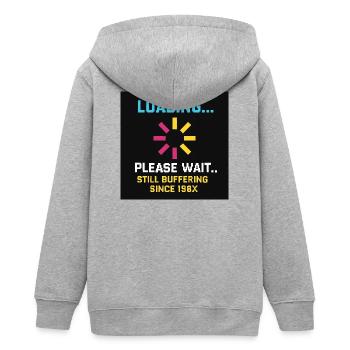 Ladezeichen Humor Motiv - Teenager Organic Kapuzenjacke Mini Cultivator von Stanley/Stella - Grau meliert - Hinten - AI Model Teenager Male light (155cm)