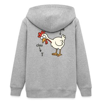 poule trouvant un clou - Veste à capuche ado bio Stanley/Stella - gris chiné - Dos - AI Model Teenager Male light (155cm)