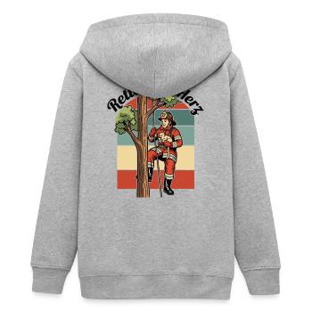Savior with heart - Teens Organic Zip-up Hoodie by Stanley/Stella - heather grey - Back - AI Model Teenager Male light (155cm)