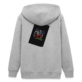 Einfluss auf den eigenen Lebensweg - Teenager Organic Kapuzenjacke Mini Cultivator von Stanley/Stella - Grau meliert - Hinten - AI Model Teenager Male light (155cm)