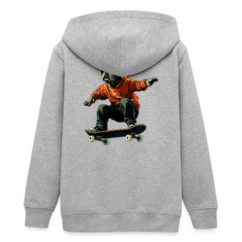 Skateboard pour chien - Veste à capuche ado bio Stanley/Stella - gris chiné - Dos - AI Model Teenager Male light (155cm)