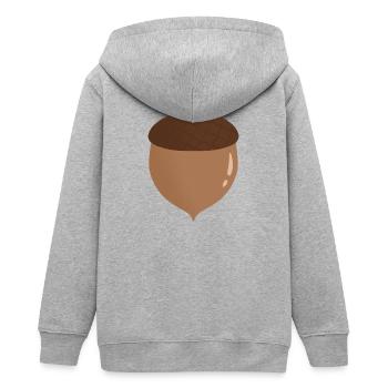 Eichel Illustration - Teenager Organic Kapuzenjacke Mini Cultivator von Stanley/Stella - Grau meliert - Hinten - AI Model Teenager Male light (155cm)