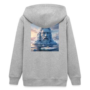 Face glaciaire de la glace - Veste à capuche ado bio Stanley/Stella - gris chiné - Dos - AI Model Teenager Male light (155cm)