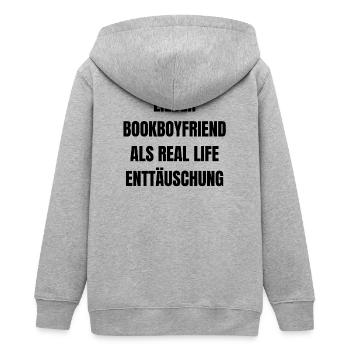 Lieber Bookboyfriend als Real Life Enttäuschung - Teenager Organic Kapuzenjacke Mini Cultivator von Stanley/Stella - Grau meliert - Hinten - AI Model Teenager Male light (155cm)