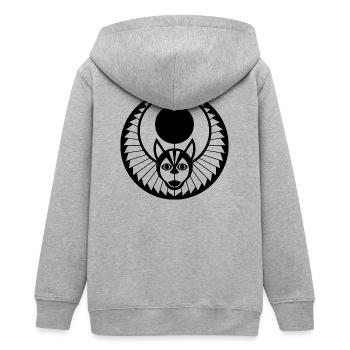 Crop circle divinité égyptienne - Veste à capuche ado bio Stanley/Stella - gris chiné - Dos - AI Model Teenager Male light (155cm)