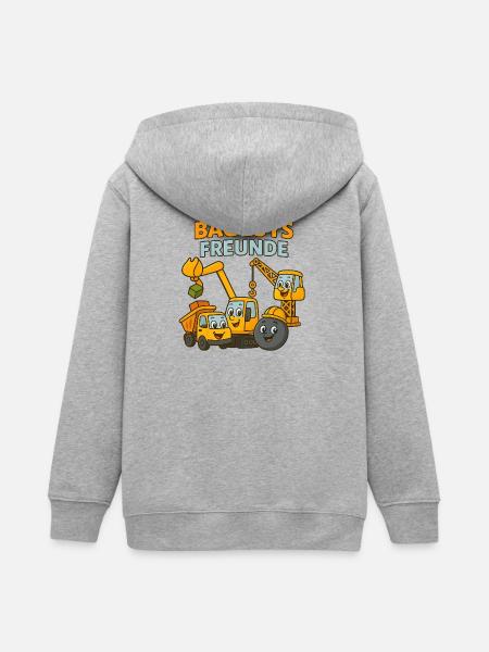 Baggsy Freunde Baugeräte Design - Teenager Organic Kapuzenjacke Mini Cultivator von Stanley/Stella - Grau meliert