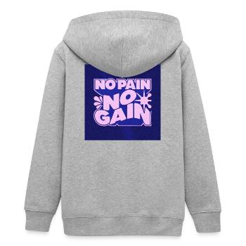 Pas de douleur, pas de gain Conception motivante - Veste à capuche ado bio Stanley/Stella - gris chiné - Dos - AI Model Teenager Male light (155cm)