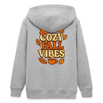 Gemütliche Herbststimmung - Teenager Organic Kapuzenjacke Mini Cultivator von Stanley/Stella - Grau meliert - Hinten - AI Model Teenager Male light (155cm)