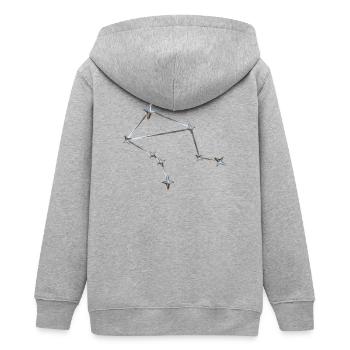 Libra Sternbild – Metallic Zodiac - Teenager Organic Kapuzenjacke Mini Cultivator von Stanley/Stella - Grau meliert - Hinten - AI Model Teenager Male light (155cm)