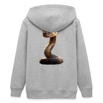 serpent, python, cobra, serpent à sonnettes, serpents - Veste à capuche ado bio Stanley/Stella - gris chiné - Dos - AI Model Teenager Male light (155cm)