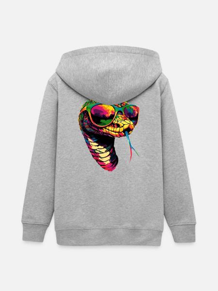 Schlange Python Kobra Klapperschlange Schlangen - Teenager Organic Kapuzenjacke Mini Cultivator von Stanley/Stella - Grau meliert