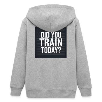 Inspirational Fitness Motivational Quote  - Teens Organic Zip-up Hoodie by Stanley/Stella - heather grey - Back - AI Model Teenager Male light (155cm)