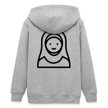 Muslim woman - Teens Organic Zip-up Hoodie by Stanley/Stella - heather grey - Back - AI Model Teenager Male light (155cm)