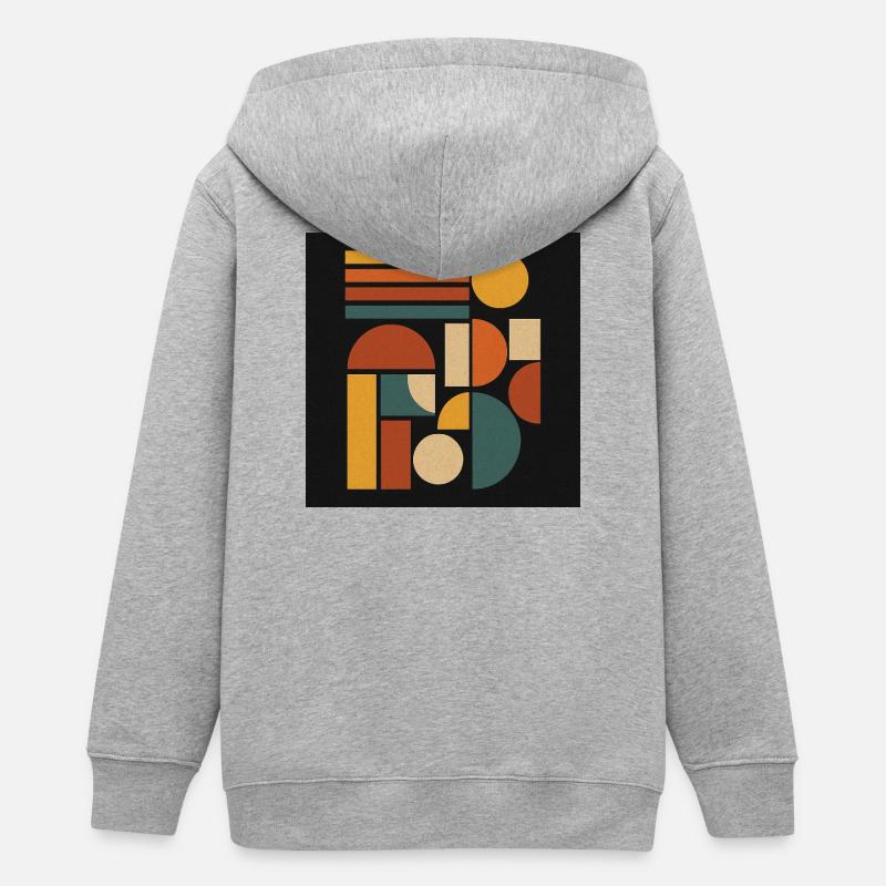 Formes de couleurs géométriques rétro - Veste à capuche ado bio Stanley/Stella - gris chiné