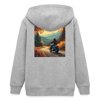 Ride into Autumn - Teens Organic Zip-up Hoodie by Stanley/Stella - heather grey - Back - AI Model Teenager Male light (155cm)