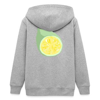 Citrus Slice Abstract - Teens Organic Zip-up Hoodie by Stanley/Stella - heather grey - Back - AI Model Teenager Male light (155cm)