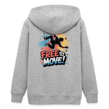 Libre de bouger Danse Burst - Veste à capuche ado bio Stanley/Stella - gris chiné - Dos - AI Model Teenager Male light (155cm)