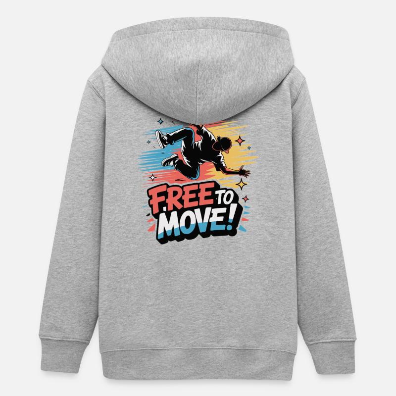 Libre de bouger Danse Burst - Veste à capuche ado bio Stanley/Stella - gris chiné