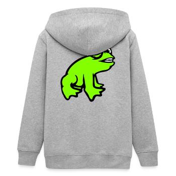 Frog grins cool funny comic crazy toad - Teens Organic Zip-up Hoodie by Stanley/Stella - heather grey - Back - AI Model Teenager Male light (155cm)