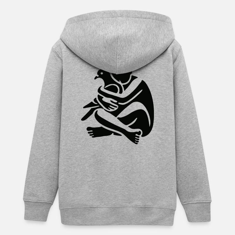 Les colombes apportent la paix - Veste à capuche ado bio Stanley/Stella - gris chiné