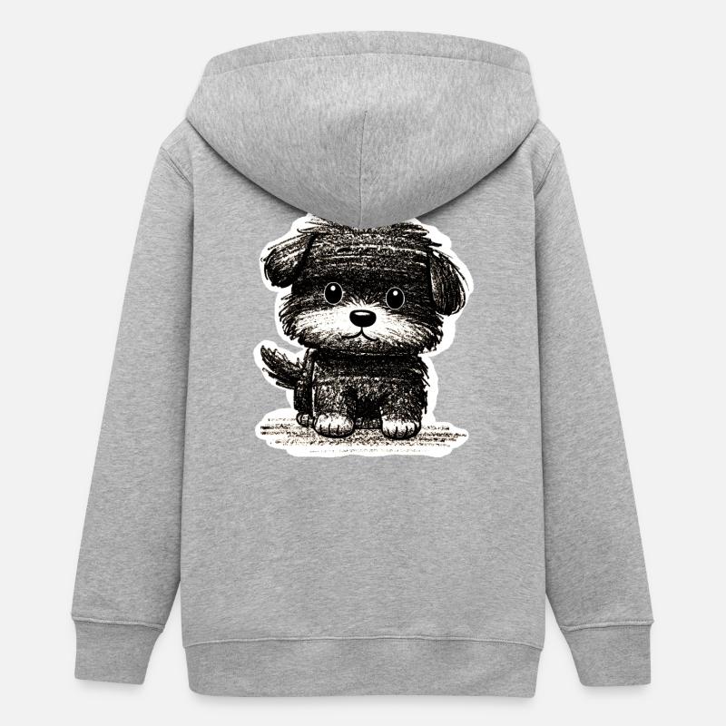 Chiot flou (gris) - Veste à capuche ado bio Stanley/Stella - gris chiné