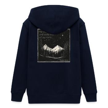 Sternenhimmel Christlich - Teenager Organic Kapuzenjacke Mini Cultivator von Stanley/Stella - Navy - Hinten - AI Model Teenager Male light (155cm)