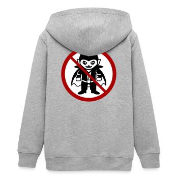 Not a vampire! Funny prohibition sign Halloween - Teens Organic Zip-up Hoodie by Stanley/Stella - heather grey - Back - AI Model Teenager Male light (155cm)