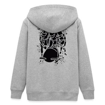 Bobfahrer Bobschlitten Viererbob - Teenager Organic Kapuzenjacke Mini Cultivator von Stanley/Stella - Grau meliert - Hinten - AI Model Teenager Male light (155cm)