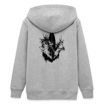 Surfen Energisch Surfer Design Surfen - Teenager Organic Kapuzenjacke Mini Cultivator von Stanley/Stella - Grau meliert - Hinten - AI Model Teenager Male light (155cm)