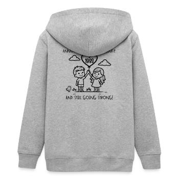 Jahrestag der gegenseitigen Belästigung seit 1993 - Teenager Organic Kapuzenjacke Mini Cultivator von Stanley/Stella - Grau meliert - Hinten - AI Model Teenager Male light (155cm)
