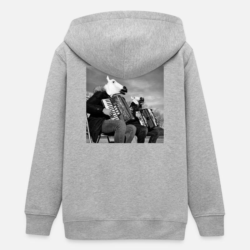 Bande de chevaux - Veste à capuche ado bio Stanley/Stella - gris chiné