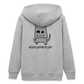 Fluffy - fluff you - Teenager Organic Kapuzenjacke Mini Cultivator von Stanley/Stella - Grau meliert - Hinten - AI Model Teenager Male light (155cm)