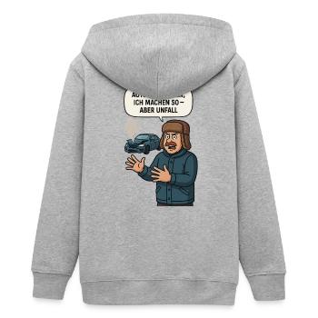 accident humour voiture dire illustration - Veste à capuche ado bio Stanley/Stella - gris chiné - Dos - AI Model Teenager Male light (155cm)