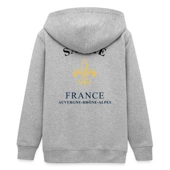 Savoie France Frankreich - Veste à capuche ado bio Stanley/Stella - gris chiné - Dos - AI Model Teenager Male light (155cm)